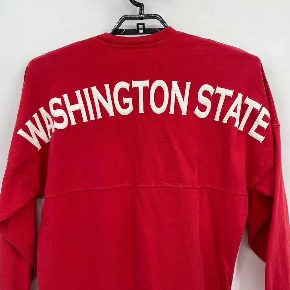 Spirit Jersey Red Washington State Cougars WSC Long Sleeve Mens Small
